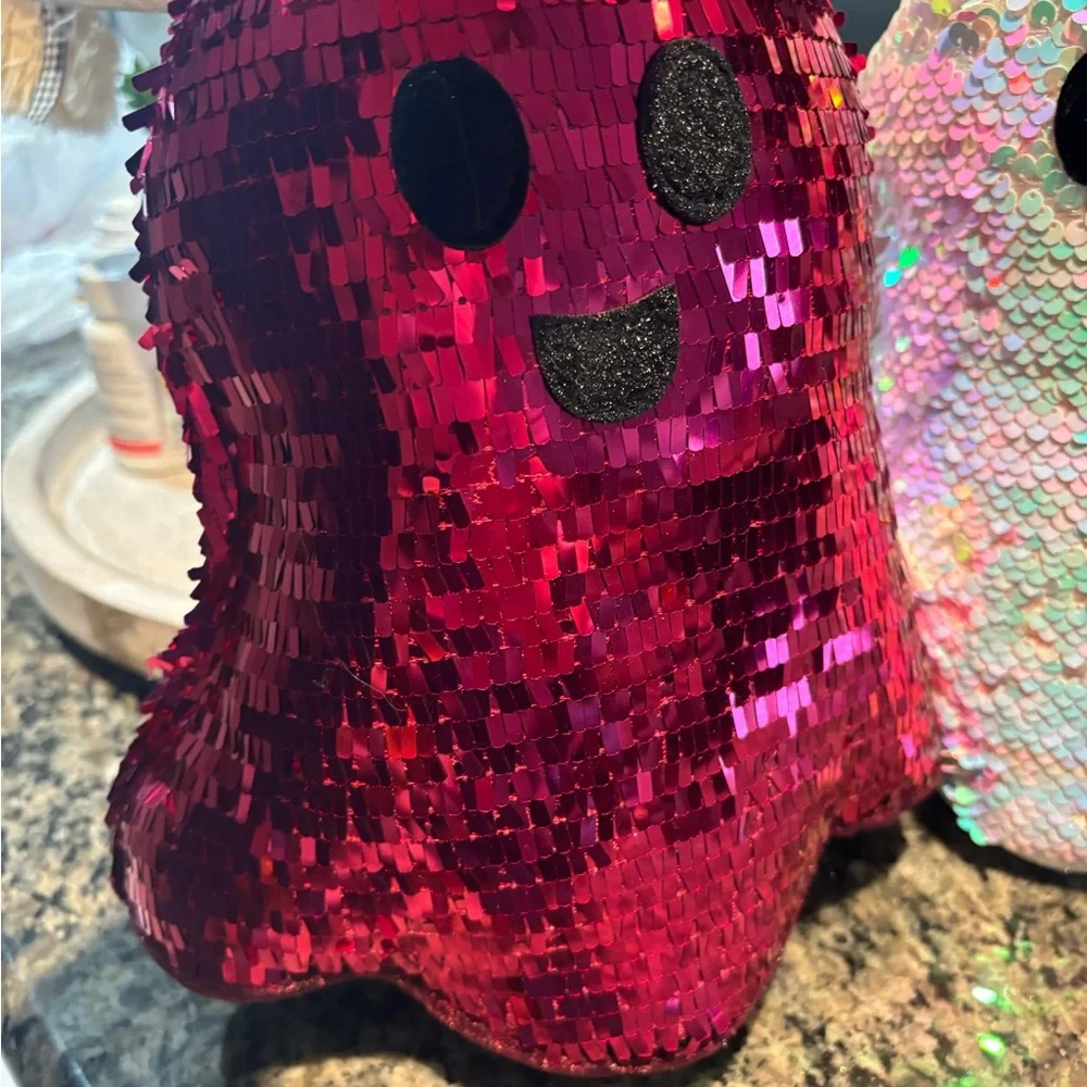 Christian Siriano set of TWO sequins ghost pillows. NWT